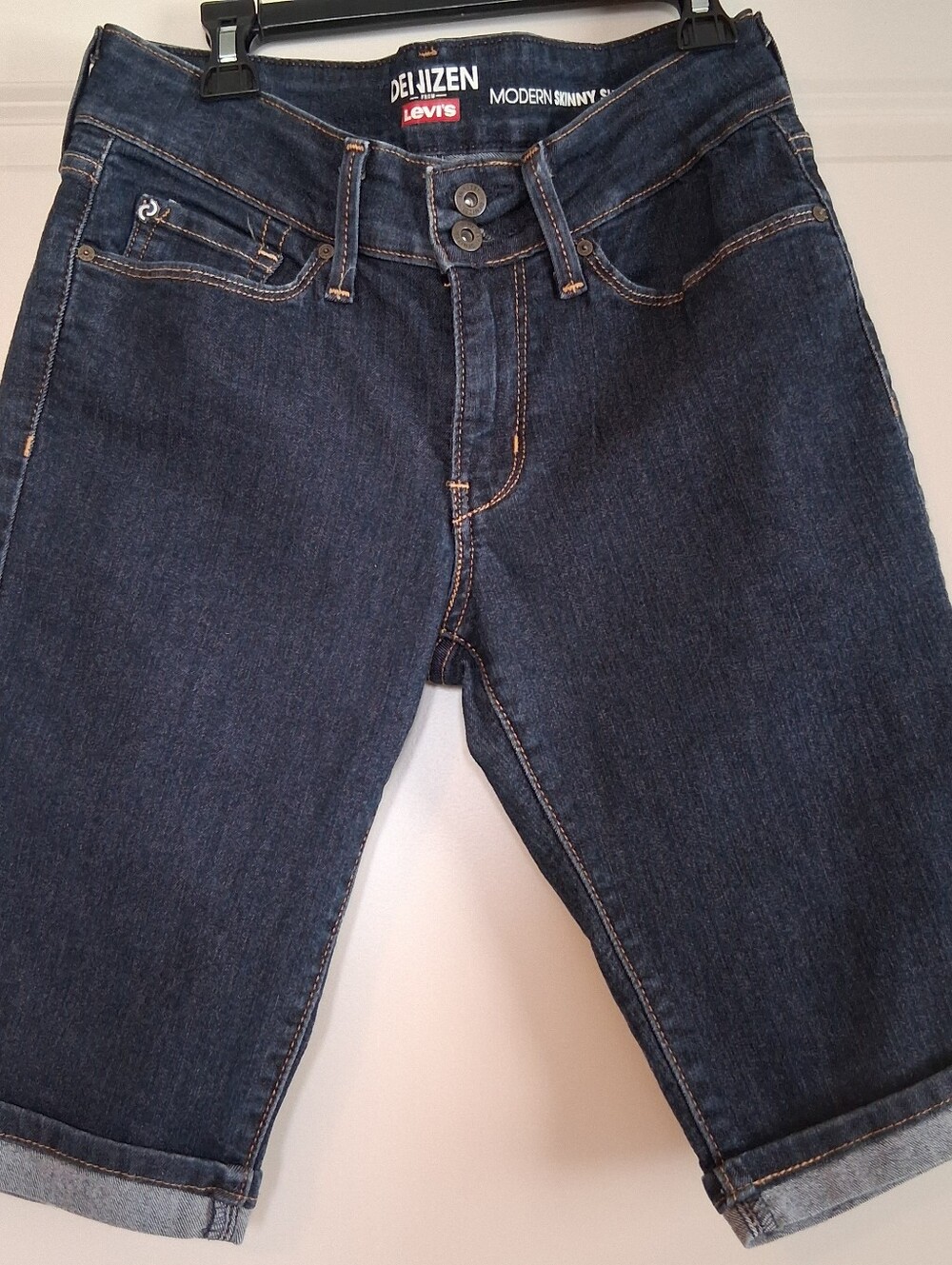 Denizen Levi's Modern Skinny Shorts Dark Blue Denim With Elastane Women's Sz 4